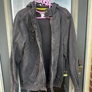 Men's Charcoal Hooded Jacket